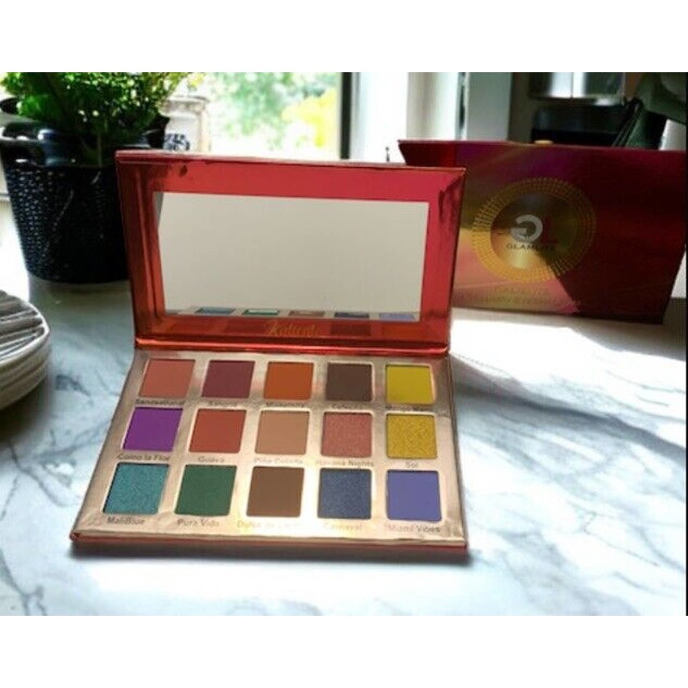 GLAMLITE KALIENTE 15 Luxury VEGAN Eyeshadows Palette NIB